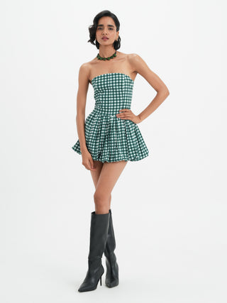 Capucine Dress - Pine Vichy
