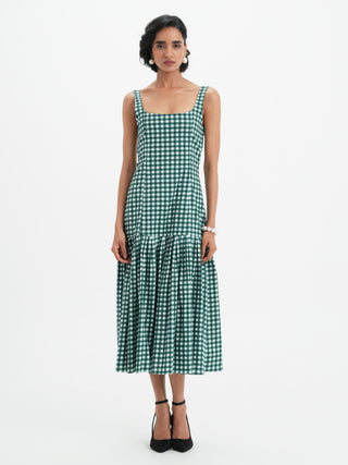 Mae Dress - Pine Vichy