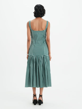 Mae Dress - Pine Vichy