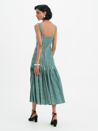 Mae Dress - Pine Vichy