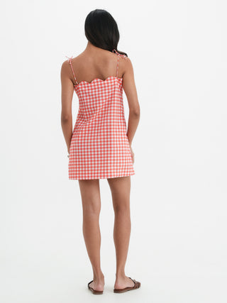 Zoe Dress - Coral Vichy