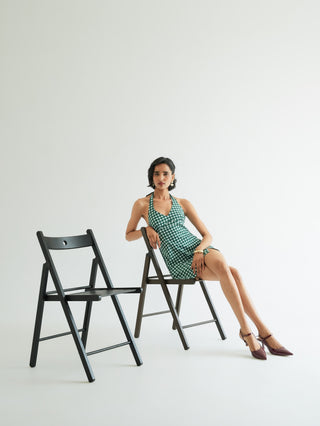 Daphne Dress - Pine Vichy