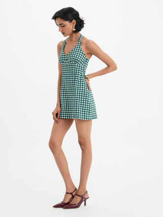 Daphne Dress - Pine Vichy