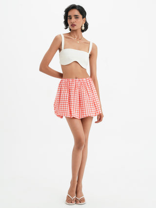 Sasha Skirt - Coral Vichy