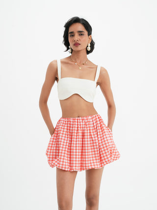 Sasha Skirt - Coral Vichy