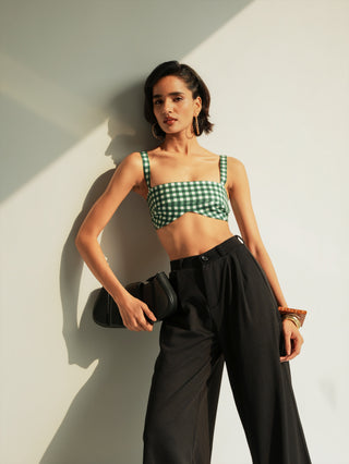 Celine Bralette Top - Pine Vichy